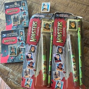 New USPS Collectible Monster Series Bundle Frankenstein, Mummy, Phantom, Wolfman